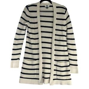 Old Navy Navy White Striped Open Front Cardigan Sweater Size S
